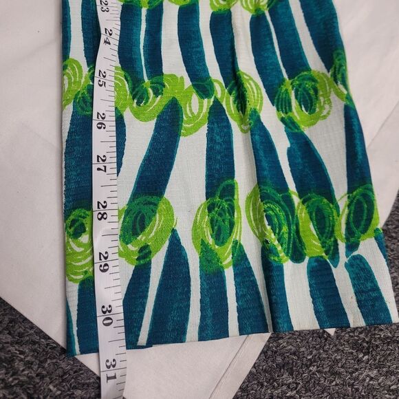 VINTAGE 60s pants Tat Saunders‎ abstract blue and green high waist S - Picture 13 of 13